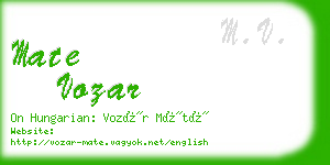 mate vozar business card